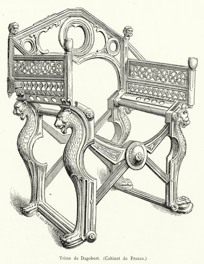 Thron von Dagobert (Gravur) von French School