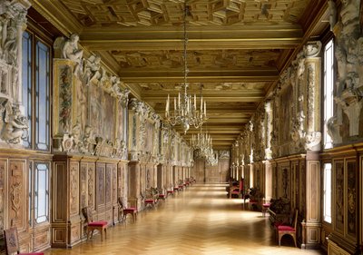 Ansicht der Galerie François I, 1528-40 von French School