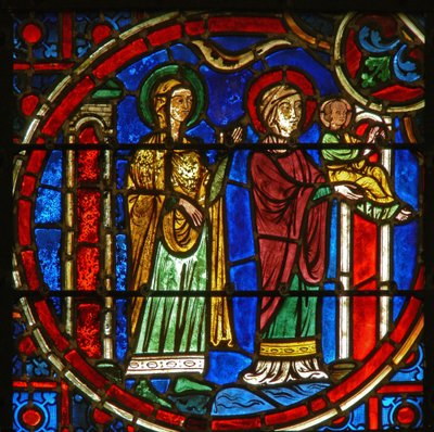 Fenster mit Darstellung der Darstellung im Tempel von French School