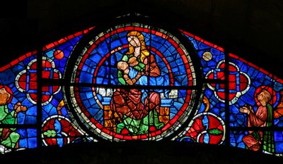 Fenster w115, die Jungfrau und das Kind darstellend von French School