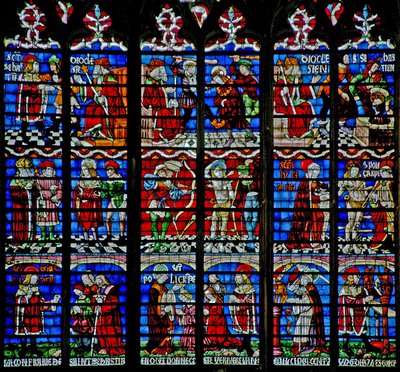 Fenster w233 zeigt das Fenster von St. Sebastian von French School