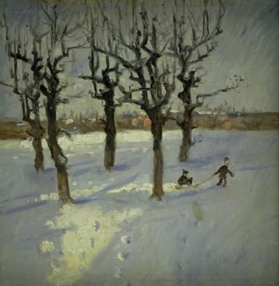 Winterszene in einem Vorort von Kopenhagen von Fridolin Johansen