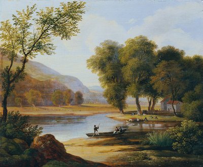 Kahnfahrer in Landschaft von Friedrich Philipp Reinhold