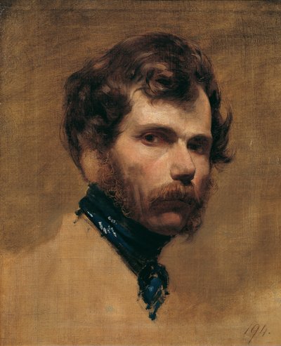 Selbstporträt mit blauer Halsbinde von Friedrich von Amerling