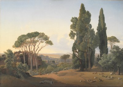 Ein Blick von der Villa Hadrians, Tivoli von Fritz Petzholdt