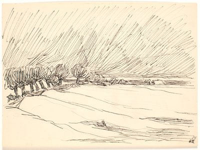 Winterlandschaft mit Pappeln von Fritz Syberg