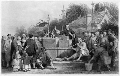 Raree-Show in Lin-sin-choo, China, ca. 1843 von G. Paterson