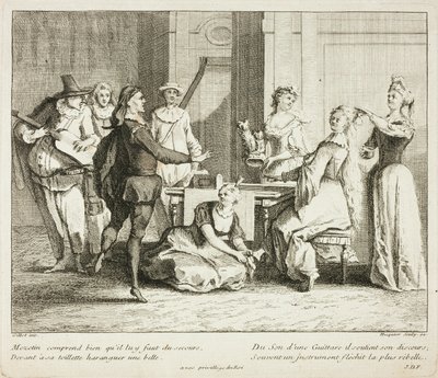 Platte aus Livre de Scènes Comiques von Gabriel Huquier