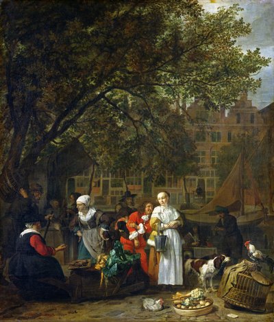 Ein Kräutermarkt in Amsterdam von Gabriel Metsu