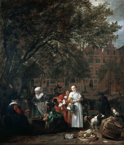 Kräutermarkt in Amsterdam von Gabriel Metsu