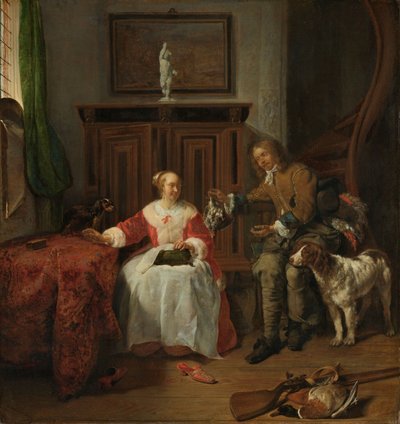 Das Geschenk des Jägers, ca. 1658-61 von Gabriel Metsu