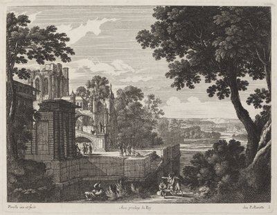 Große Landschaft mit einer Ruinenabtei von Gabriel Perelle