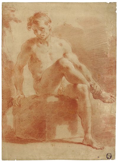 Sitzender männlicher Akt von Gaetano Gandolfi