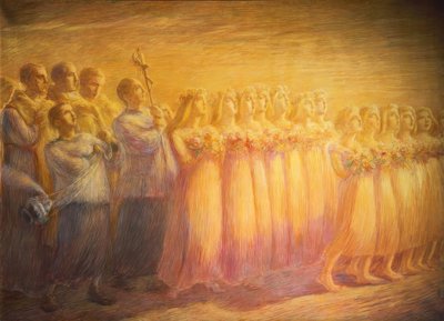 Begräbnis einer Jungfrau von Gaetano Previati