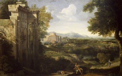 Italienische Landschaft mit Ruinen von Gaspard Poussin Dughet