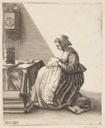 Eine Frau, die plissiert von Geertruyt Roghman