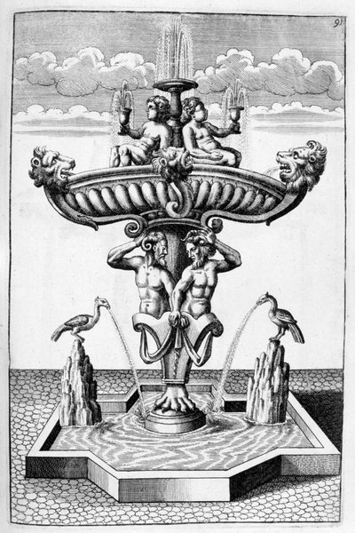 Ornamentaler Brunnenentwurf, 1664 von Georg Andreas Bockler
