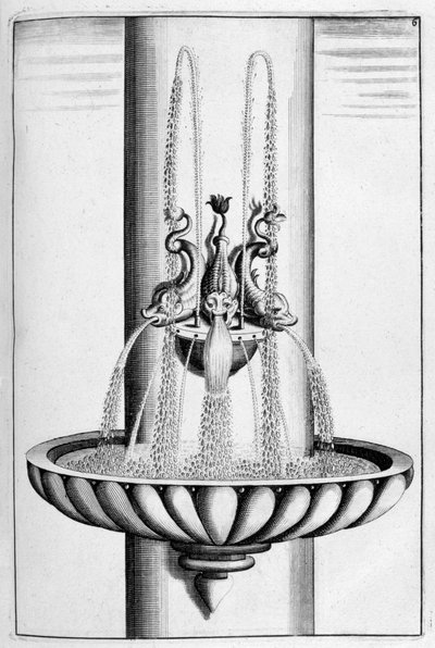 Ornamentaler Brunnenentwurf von Georg Andreas Bockler