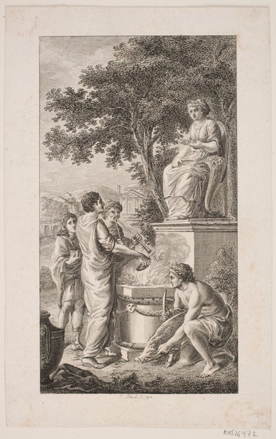 Illustration mit Opferszene von Georg Christian Schule