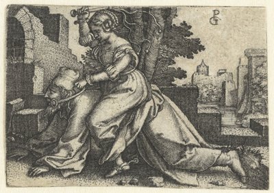 Aristoteles und Phyllis (Campaspe) von Georg Pencz