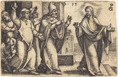 Die Pharisäer wollen Christus steinigen von Georg Pencz