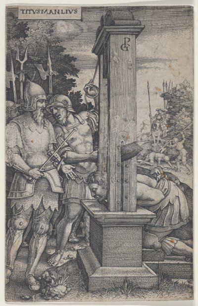 Titus Manlius, aus Römische Helden, 1535. von Georg Pencz
