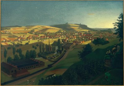 G.Scholz, Ansicht von Grötzingen von Georg Scholz