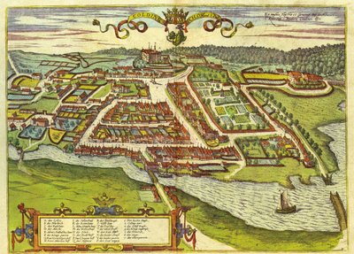 Kolding, Dänemark von Georg and Hogenberg Franz (1535 90) Braun