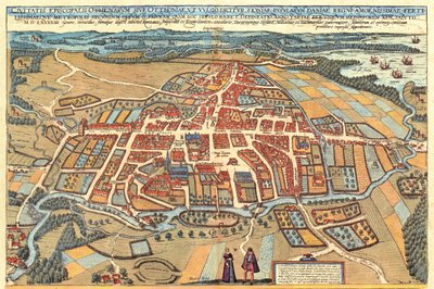 Odense, Dänemark von Georg and Hogenberg Franz (1535 90) Braun