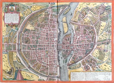 Paris, Frankreich von Georg and Hogenberg Franz (1535 90) Braun