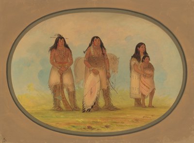 Vier Kiowa-Indianer, 1861-1869 von George Catlin