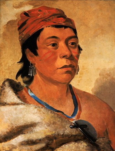 Round Island, ein Krieger, 1831 von George Catlin