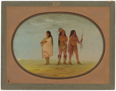 Drei Navaho-Indianer von George Catlin