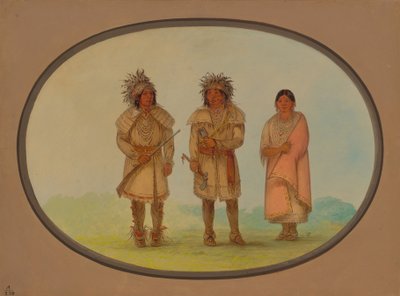 Drei Peoria-Indianer, 1861-1869 von George Catlin