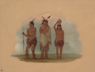 Drei Walla Walla Indianer von George Catlin