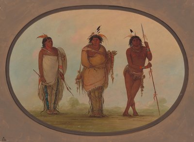Drei Yumaya-Indianer, 1855-1869 von George Catlin