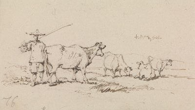 Ein Bauer mit Vieh von George Chinnery