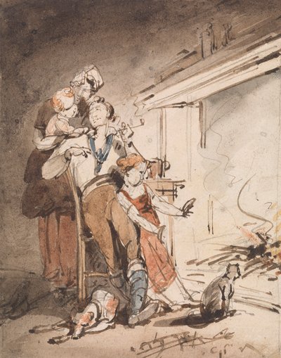 Ein Matrose und seine Familie von George Chinnery