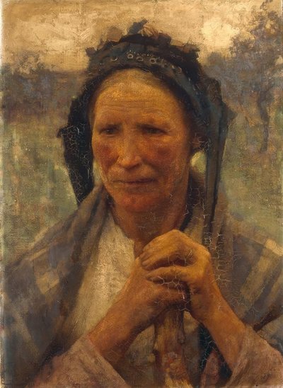 Eine Frau auf dem Feld von George Clausen