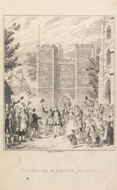 Die Hochzeit von Randolph und Hilda von George Cruikshank