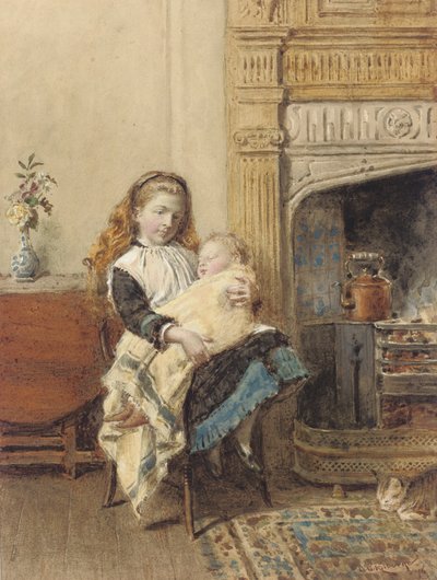 Baby hüten, 1896 von George Goodwin Kilburne