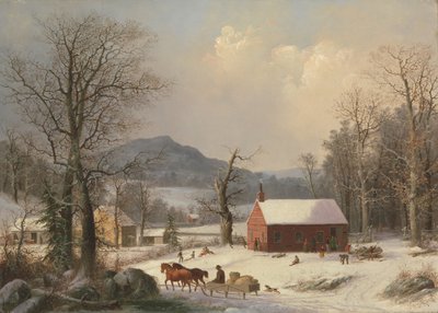Rote Schule (Landschaftsszene) von George Henry Durrie
