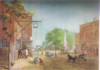 Tottenham Village im Jahr 1822 von George Junior Scharf