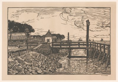 Ansicht von Steg und Häusern von George Marinus Tamson