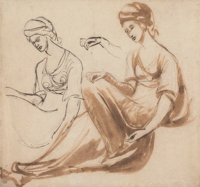 Studien einer sitzenden Frau von George Romney
