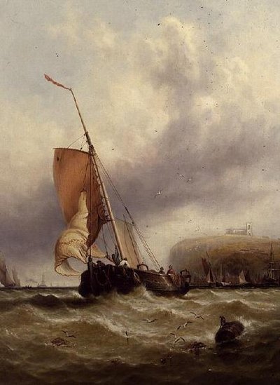 Fischerboot in rauer See von George Stainton