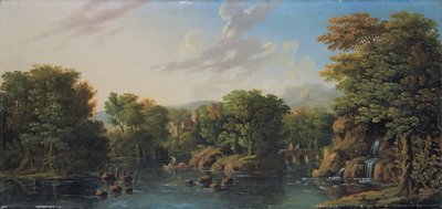 Bewaldete Flusslandschaft von George the Elder Barret