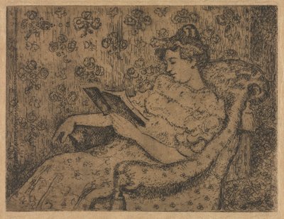 Sitzende Frau beim Lesen von Georges Lemmen