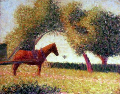 Das Geschirrte Pferd, 1883 von Georges Seurat