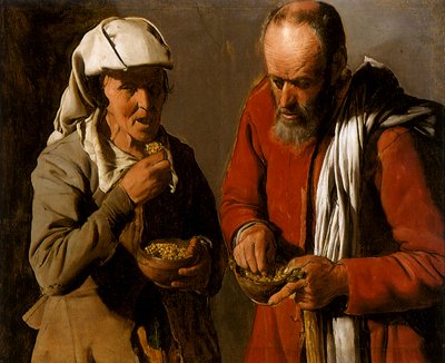 Bauernpaar beim Essen, 1621 von Georges de La Tour